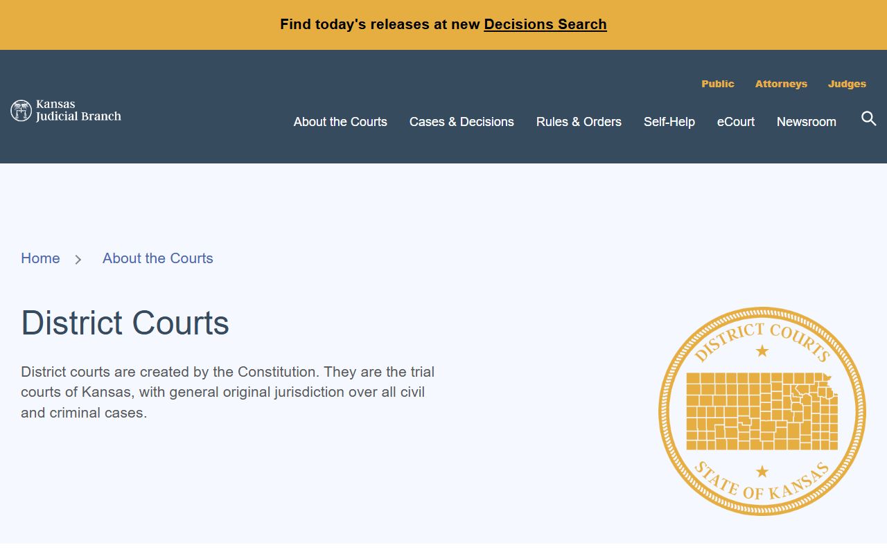 Leavenworth County court records Kansas district courts overview