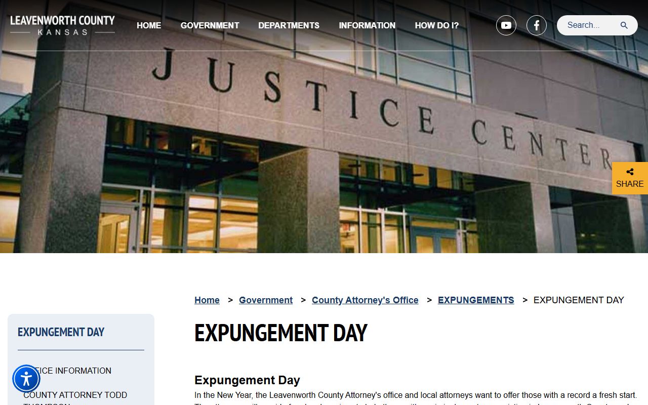 Leavenworth County criminal court records County Attorney Expungement Day
