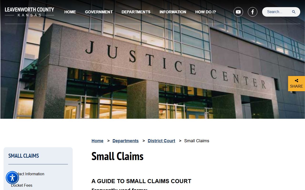 Leavenworth County District Court small claims filing instructions