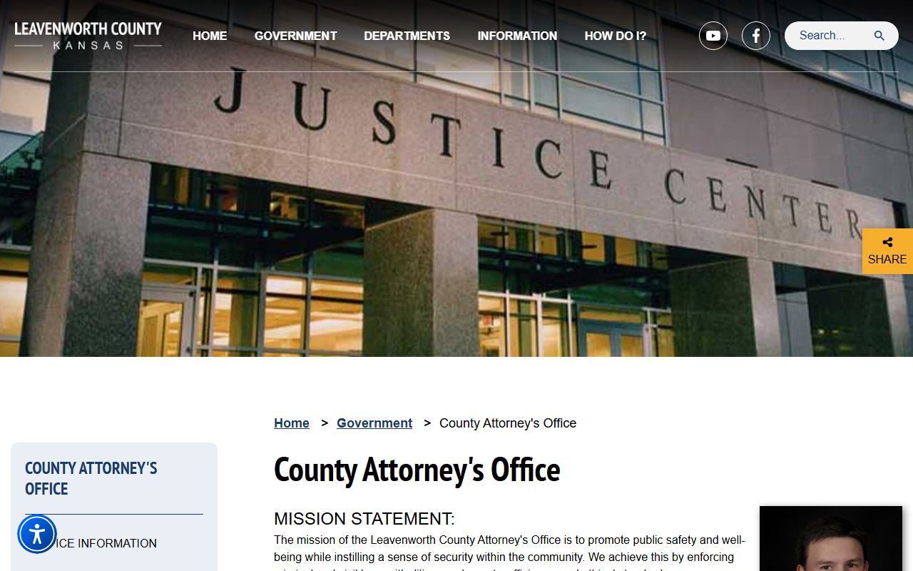 Leavenworth County Court records County Attorney prosecution page