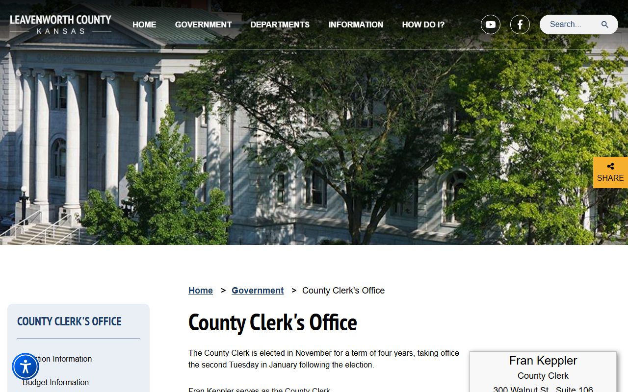 Leavenworth County Court records County Clerk office