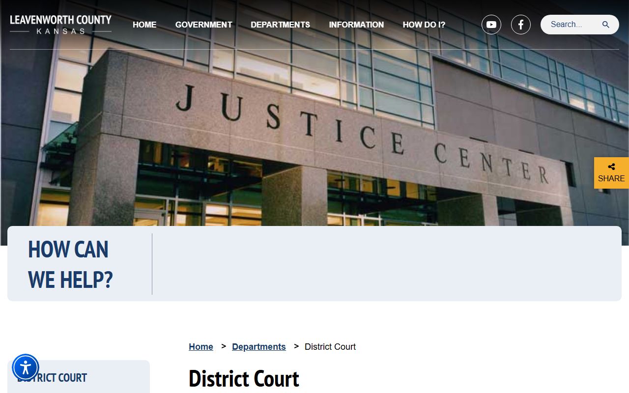 Leavenworth County Court District Court records access page