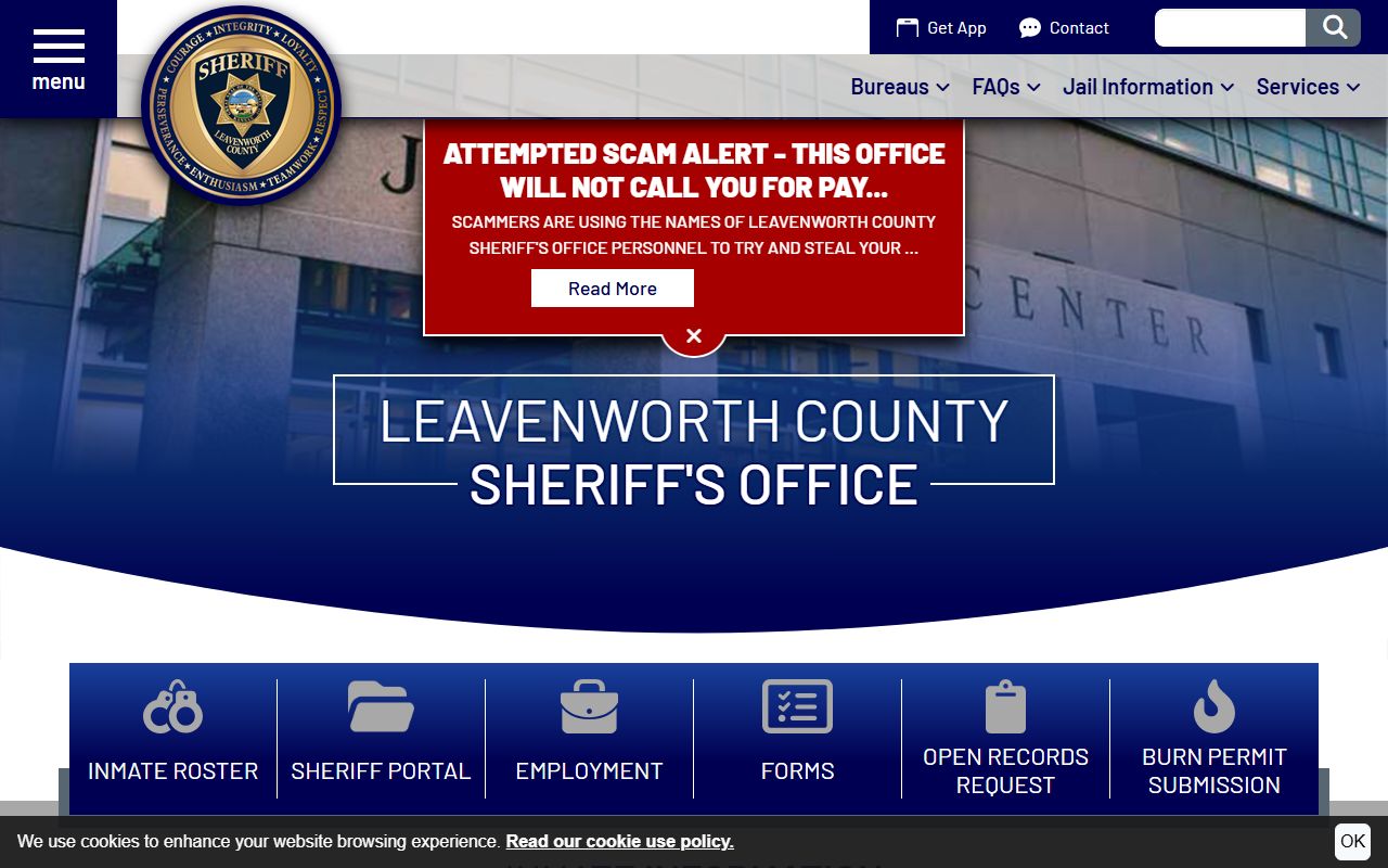 Leavenworth County Court records sheriff and jail information