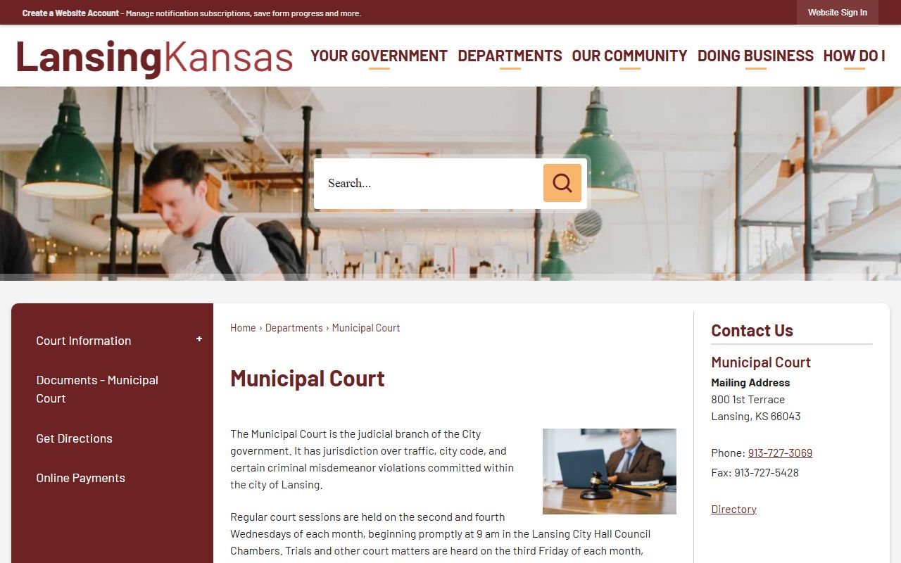 Leavenworth County traffic court records Lansing Municipal Court